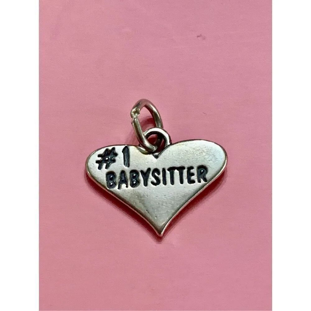 .925 Babysitter Sterling Silver Jewelry Charm #1 #heart